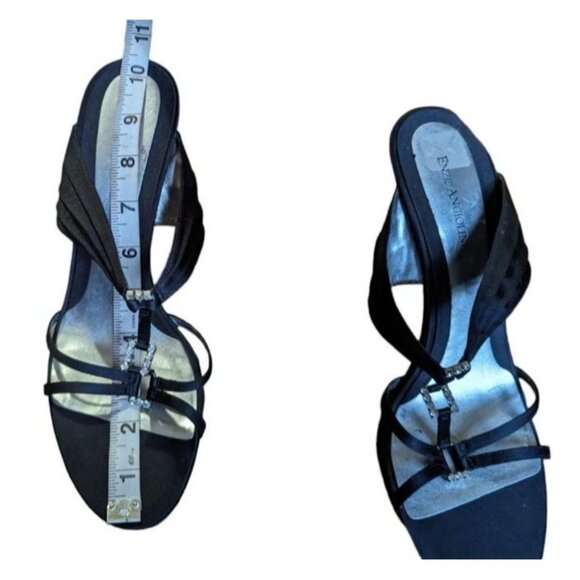 Enzo Angiolini Stiletto Jeweled Peep Toe Dress Heel Shoes Sz 10 M Womens Black - Picture 4 of 10